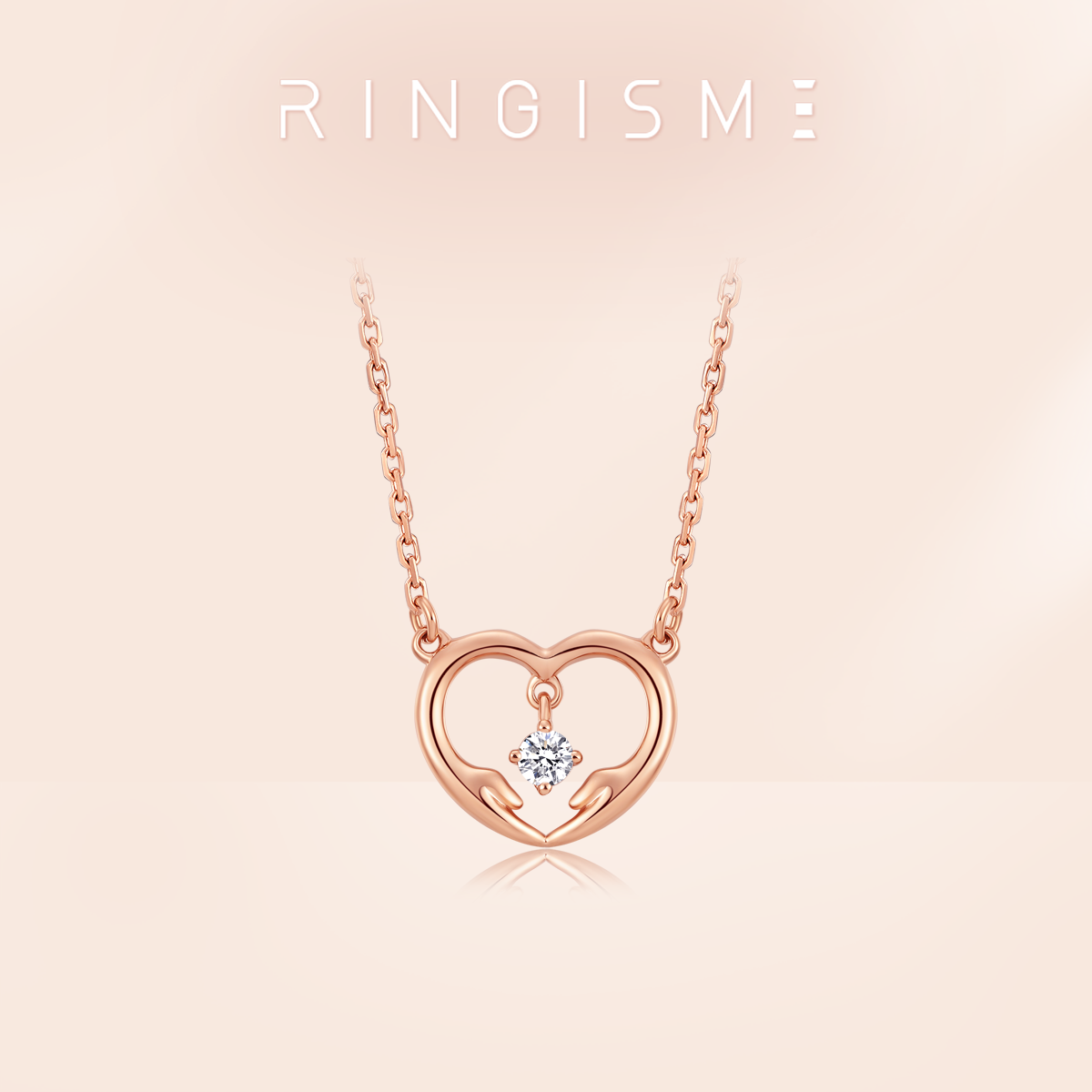 周大福eau19女式女士项链金项链ringism玫瑰镶嵌钻石颈饰