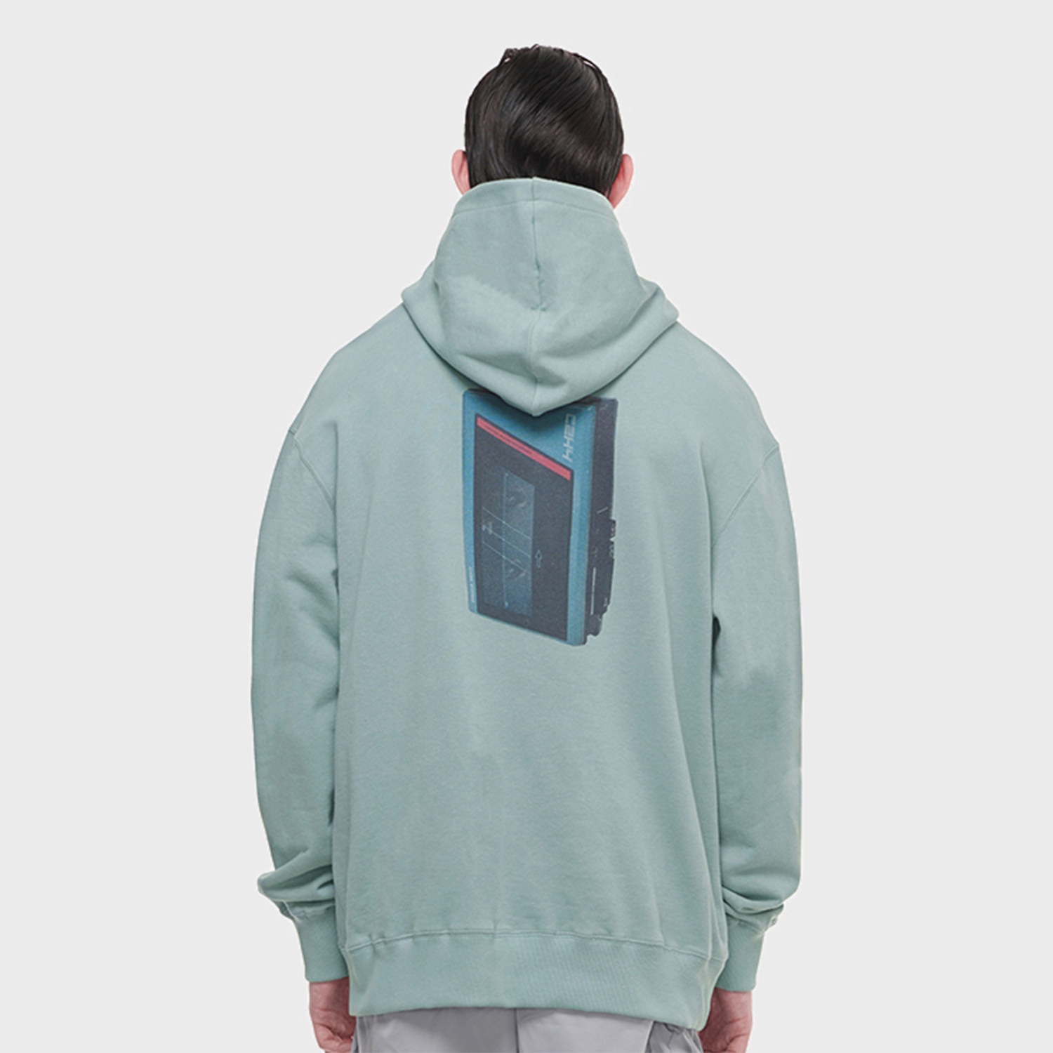 c2h4fm2030人类档案磁盘印花叠穿卫衣连抽绳帽衫卫衣