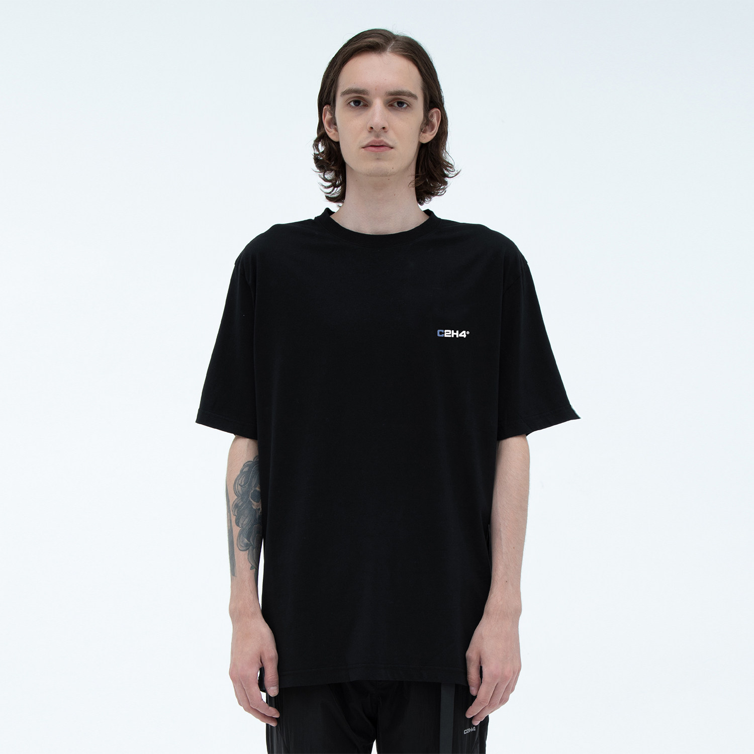 员工c2h4stafftee经典logo拼布印花短袖stafft恤