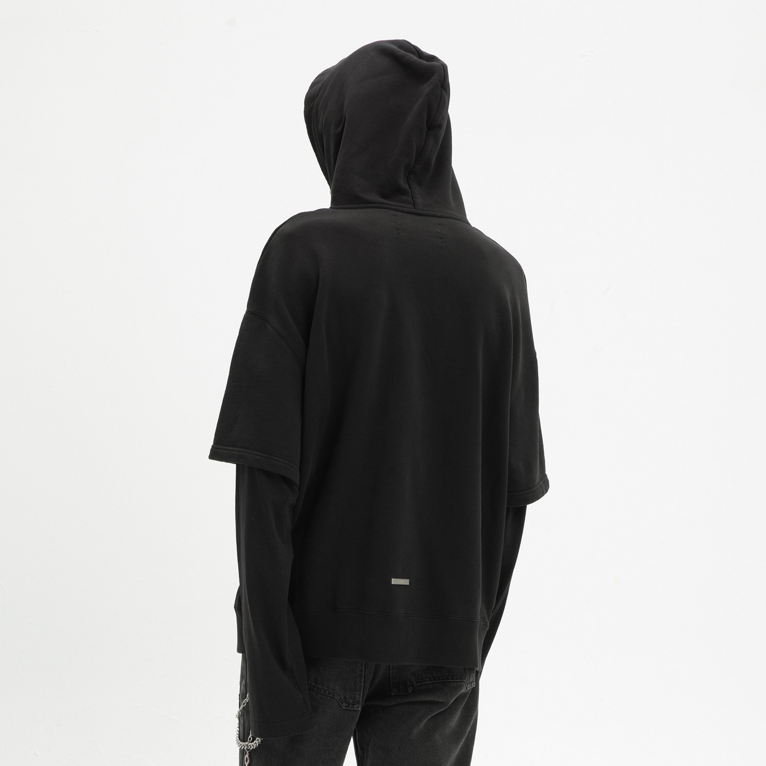 c2h4layeredhoodie双层结构环形印花帽衫r004卫衣
