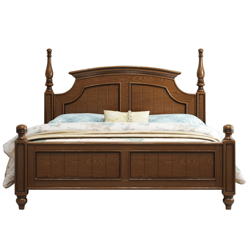 卡万利美式实木木床双人床现代简约乡村乡村风风格主卧实木床