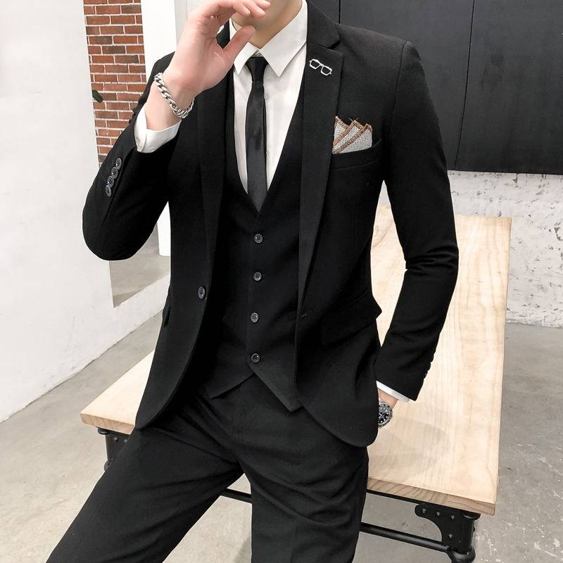 男士西装修身韩版休闲 西服男套装 商务新郎伴郎结婚礼服学生西装