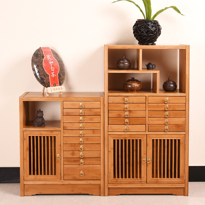 普洱茶柜子多层茶叶储藏柜茶饼茶盒实木茶柜架现代简约多功能中式
