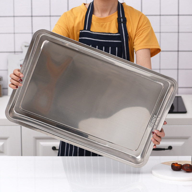 304不锈钢蒸饭盘蒸饭柜蒸车蒸箱卤肉托盘6040带孔茶盘蒸饭盆