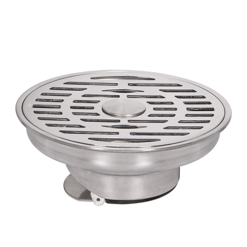圆形16cm地漏大排量室外庭院阳天台110管160管防臭304不锈钢加厚