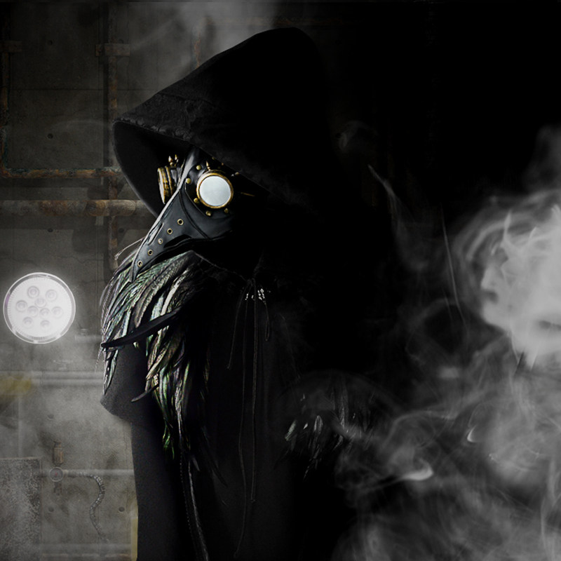 万圣节面具蒸汽朋克中世纪复古瘟疫医生个性动物乌鸦长鸟嘴面具男