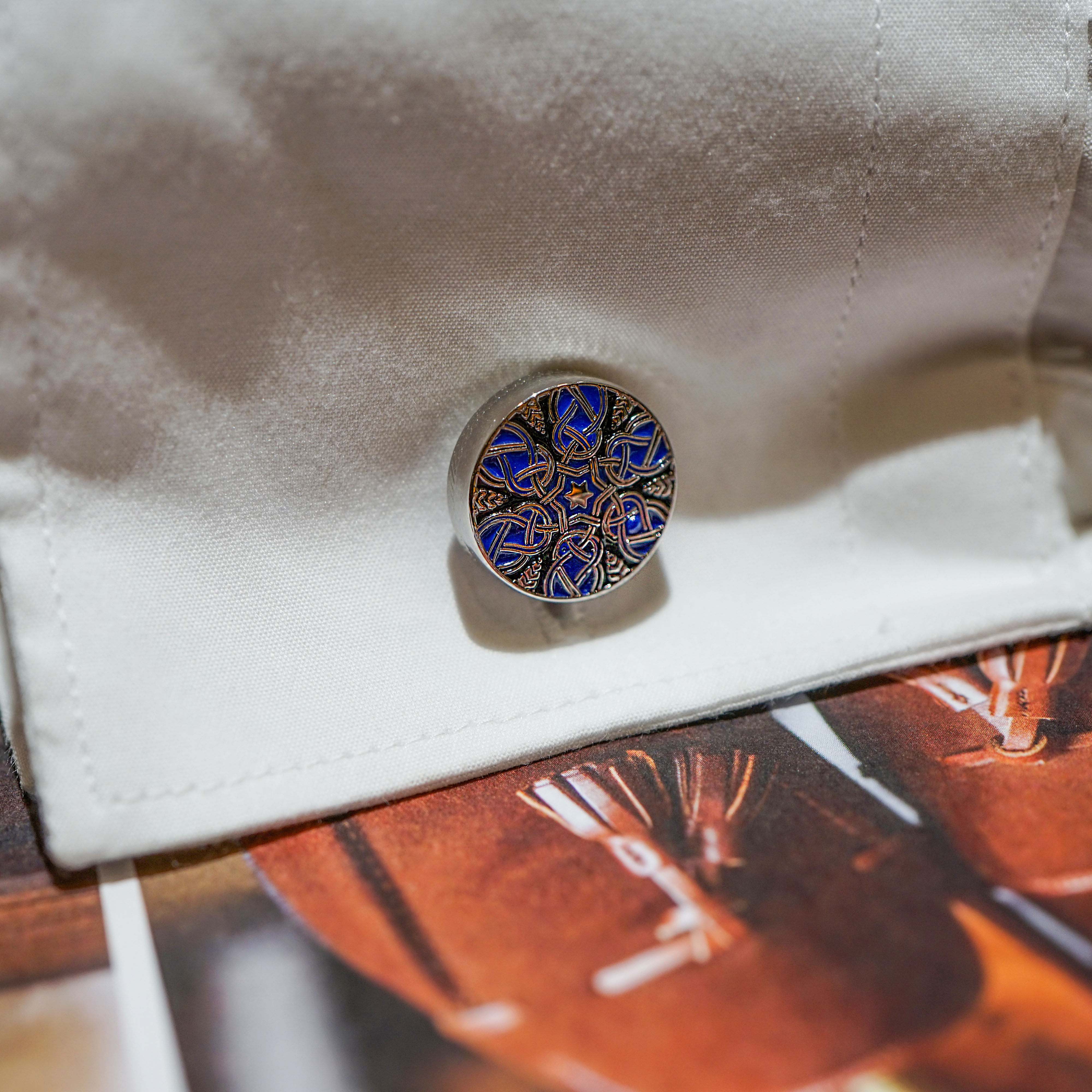 英国tateossianrt经典珐琅亚美尼亚编织星纹袖扣铁马今歌袖扣