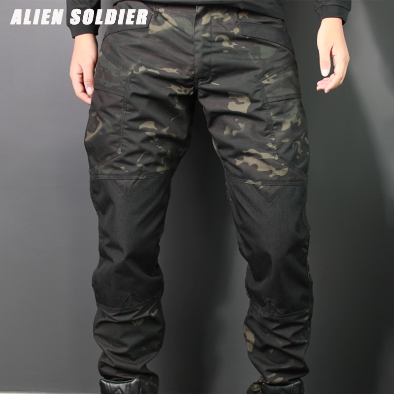 异种兵暗夜迷彩战术军迷裤男锥形修身工装户外时尚束脚秋冬长裤子