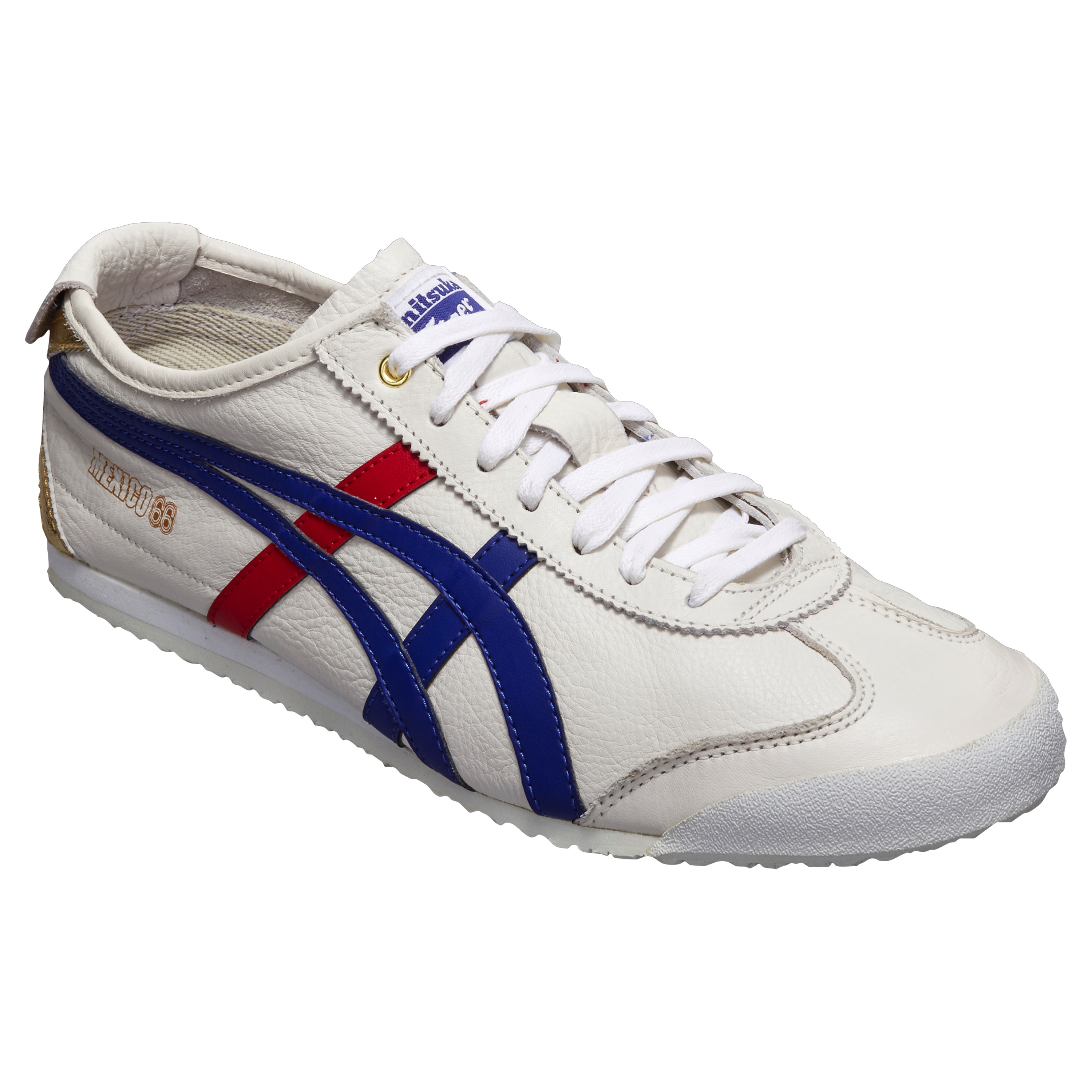 onitsukatiger鬼冢虎官方 mexico 66男女烫金小白鞋d507l-0152