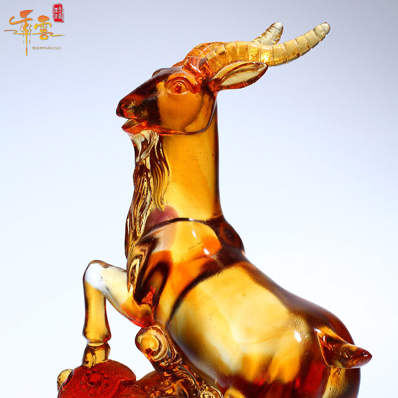 领头羊桌面办公室老板玄关中式大山新中式招财工艺品摆件