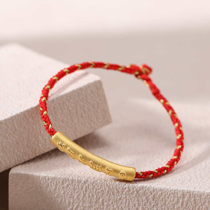 龙结八股黄金新款女生气质手绳白领民族风足金手链