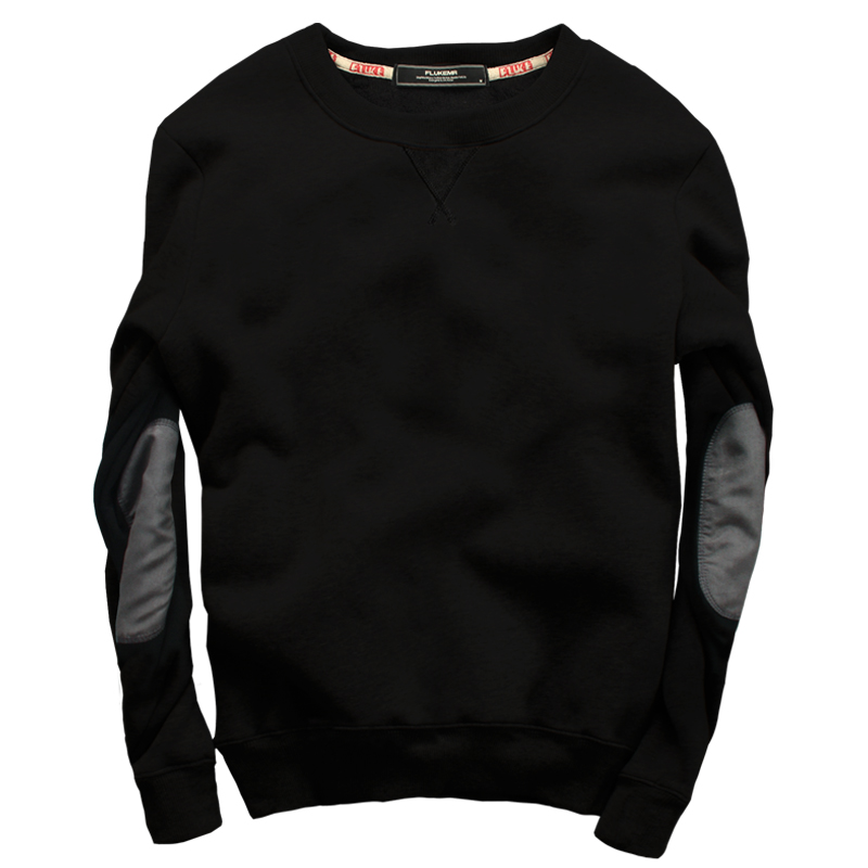 日系春秋季新款男装刺绣加绒加厚卫衣男港风复古圆领套头长袖潮牌