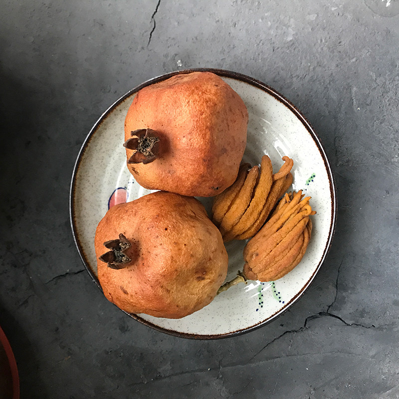 石榴清供风干小石晒干摆盘婚喜供果干果天然摆件