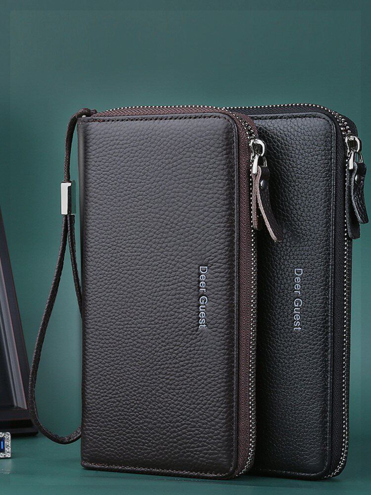 新款商务手抓包休闲包休闲手拿手包男士皮包牛皮钱包