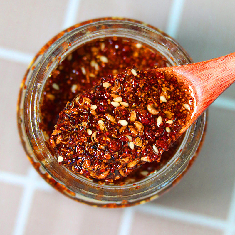 红花花椒辣椒酱调味料家用商用四川特产大红红袍酱类调料