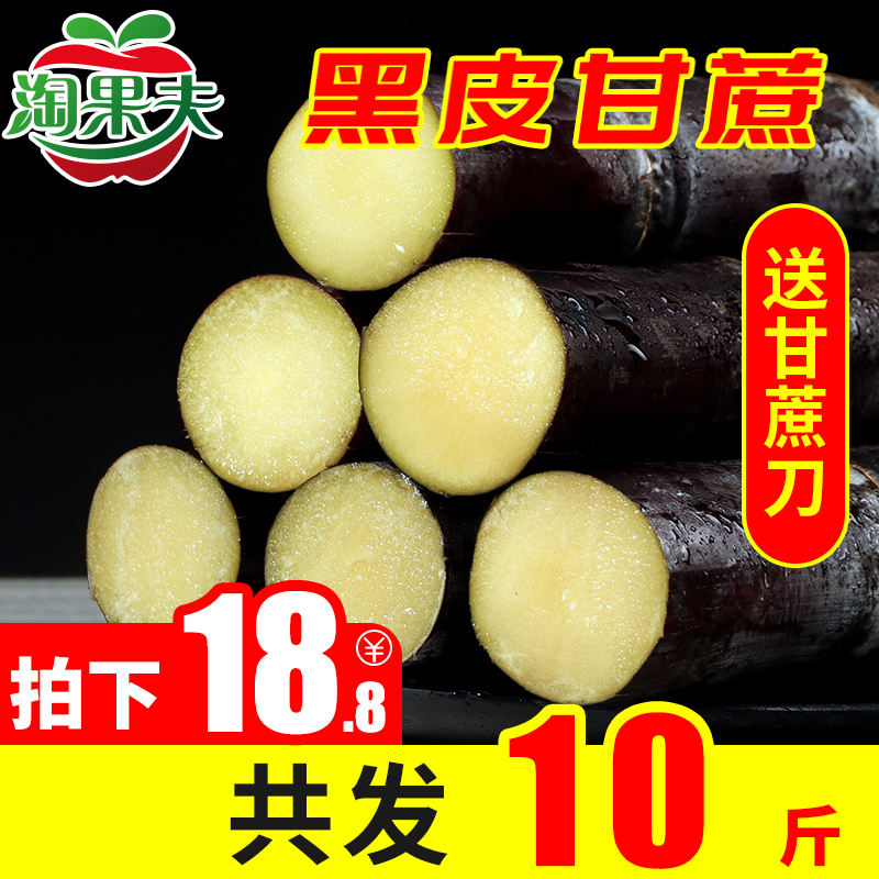 淘果夫 广西新鲜黑皮甘蔗 带箱9-10斤 