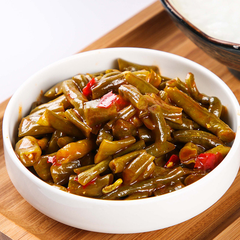 红油油酸豆角正宗农家自制开胃味下饭菜香辣腌制
