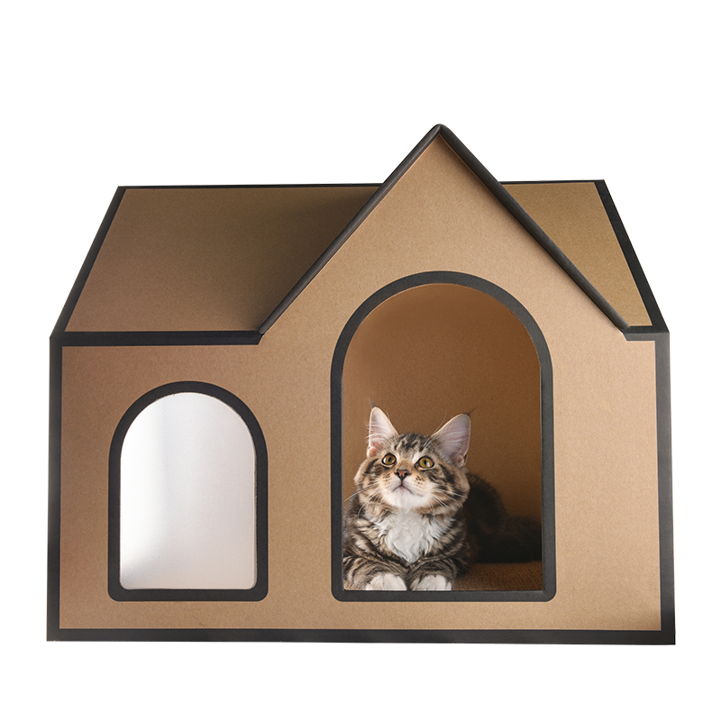 猫窝房冬四季通用自制猫抓板自由创作瓦楞产房躲藏纸箱窝解构猫屋