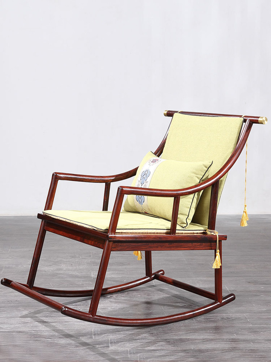 红木家具午休摇椅酸枝东非逍遥定制中式新中式休闲椅摇椅