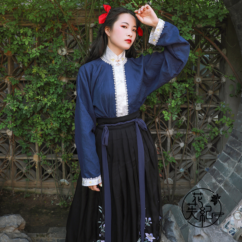 花苵现货步桂立领对襟窄袖短衫日常百搭春款汉服