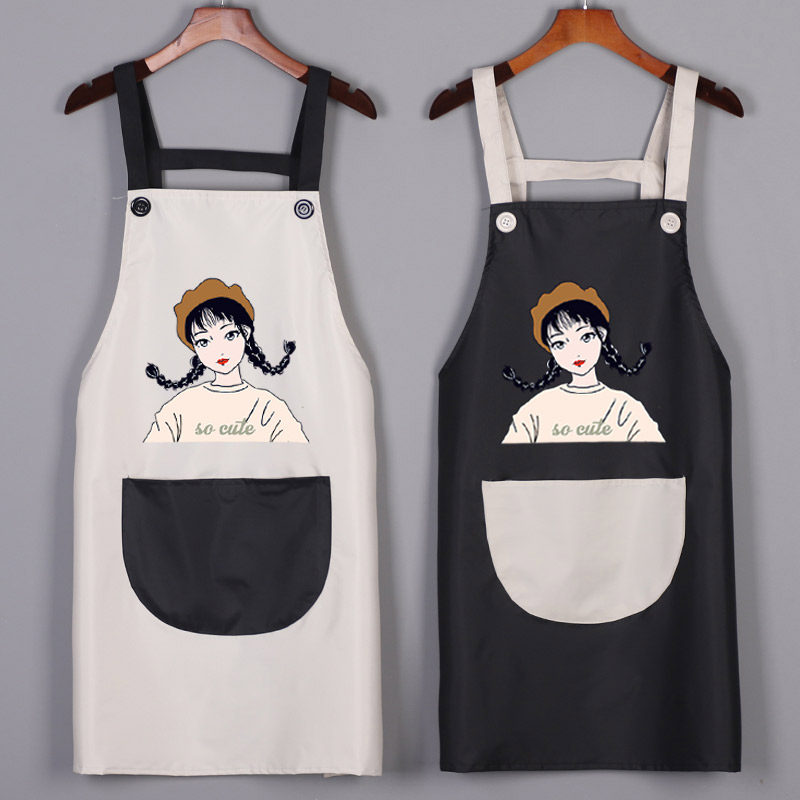 围裙厨房防水女可爱日系韩版时尚奶茶工作服美甲花店专用定制logo