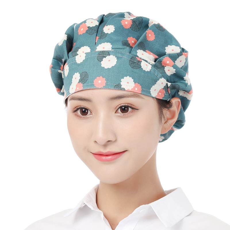 厨师帽女厨房女士做饭炒菜防油烟防掉头发卫生女款餐饮工作帽子 - 语