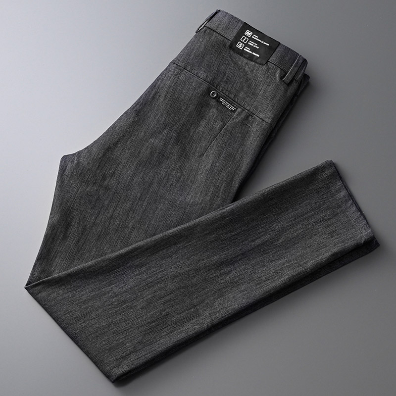 男士休闲裤长裤弹力潮百搭2021秋季新款上班直筒宽松黑色简约商务