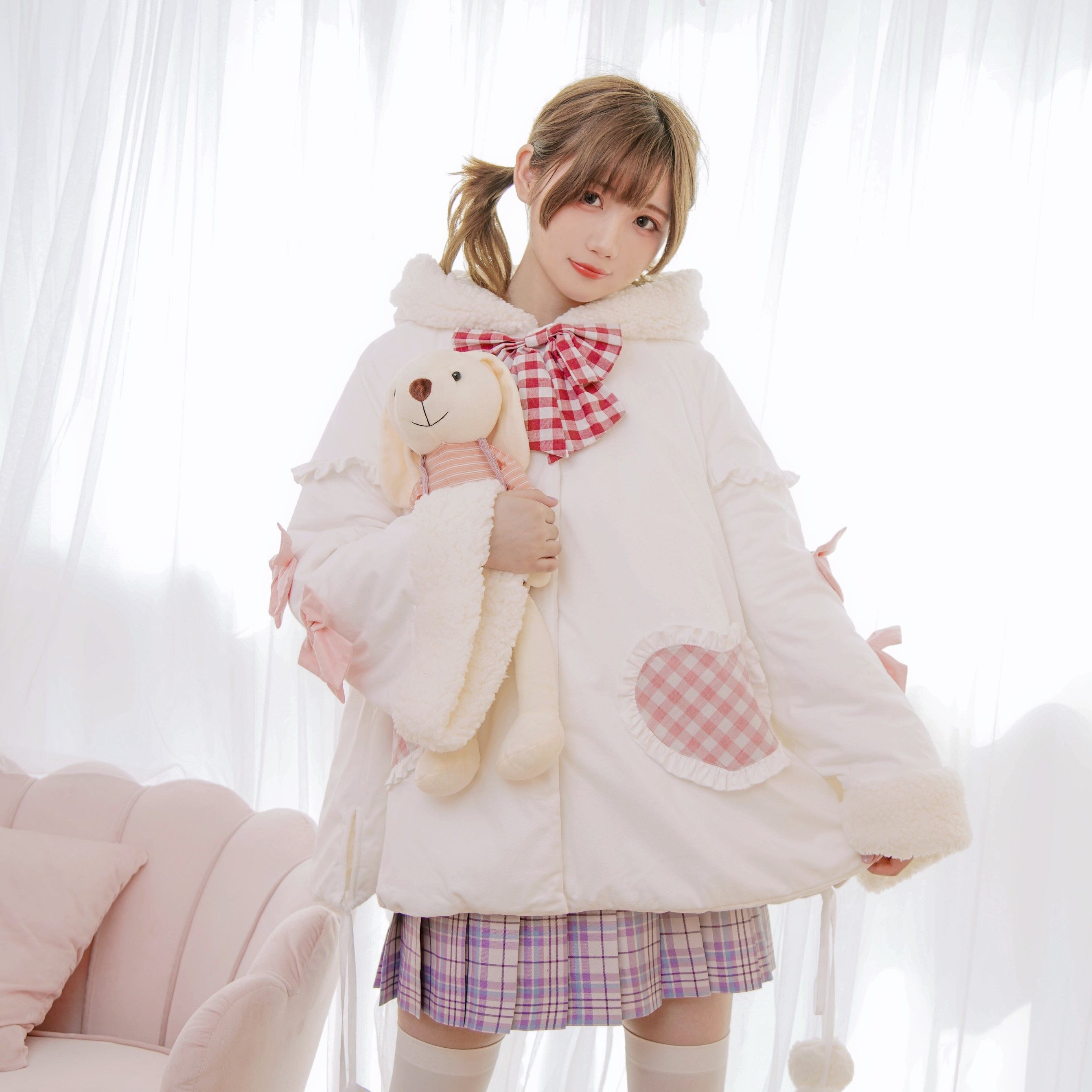 时光凝固棉花花兔jk大码lolita可爱毛绒软妹摩登舞套装含演出服