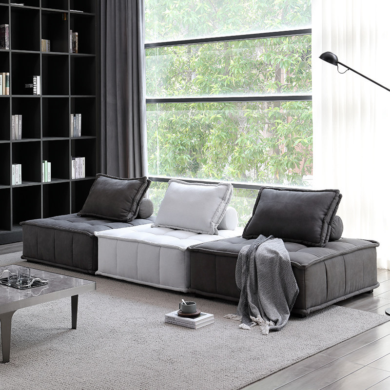 沙发北欧布艺沙发客厅皮埃蒙特方块无靠靠背设计师布艺沙发