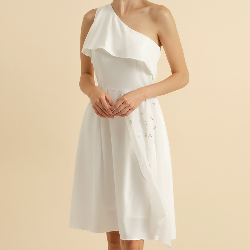 jessica杰西卡连衣裙2020新款夏天性感斜肩气质女神连衣裙