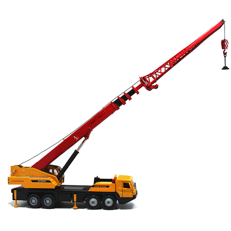 吊车合金工程车模型重型起重机运输汽车玩具原厂车模