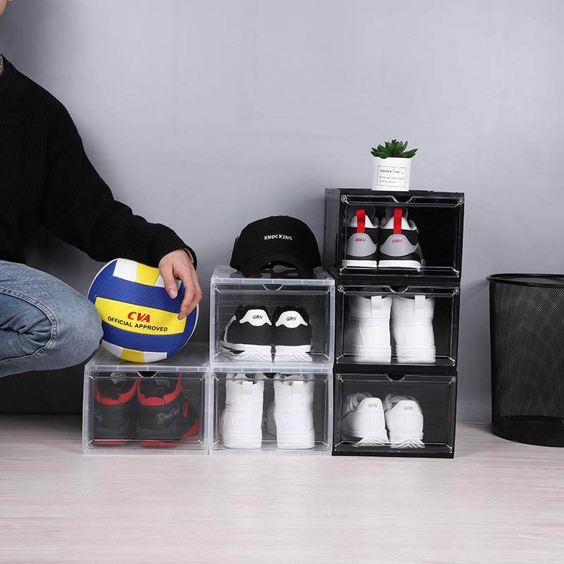 简约纯色亚克正收开门运动鞋纳盒家居男女女鞋鞋盒