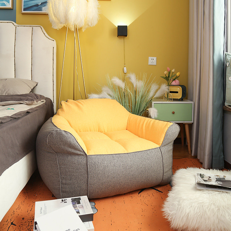 懒人沙发榻榻米小户型单人卧室躺椅对色设计更潮流填充加量25更舒适