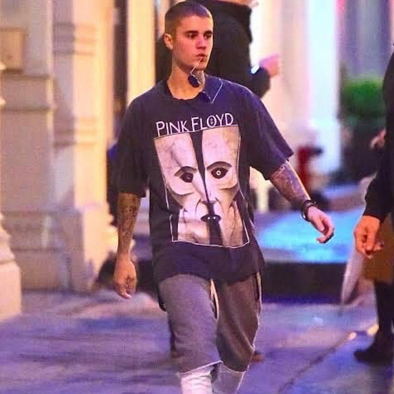 2022新款vintagepinkfloyd白鬼复古水洗做旧比伯t恤