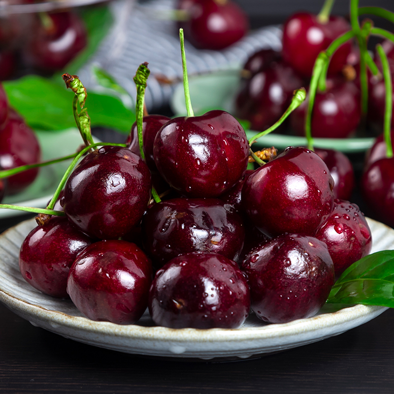 > 【现货】智利车厘子2斤进口大樱桃当季新鲜水果大黑珍珠顺丰空运5
