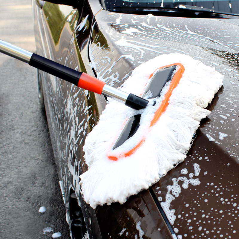 长柄伸缩洗车刷子软毛除尘掸子汽车擦车拖把刷车清洁工具神器