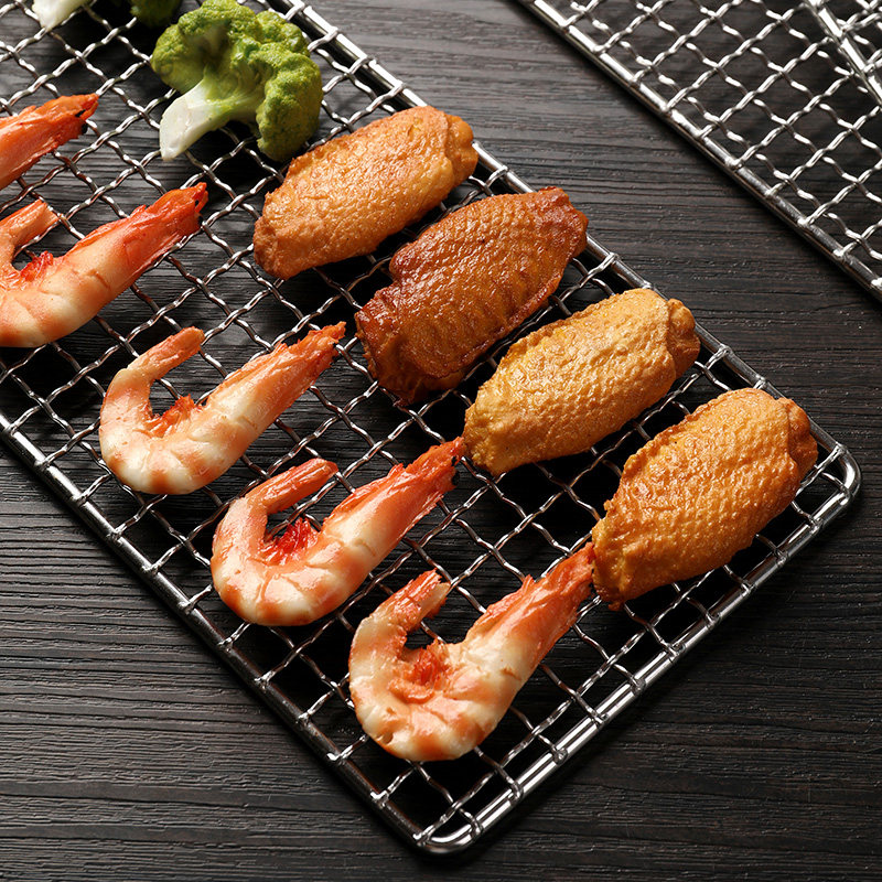 烧烤不锈钢网片加粗商用网格网丝长方形烤肉烤箱烧烤网