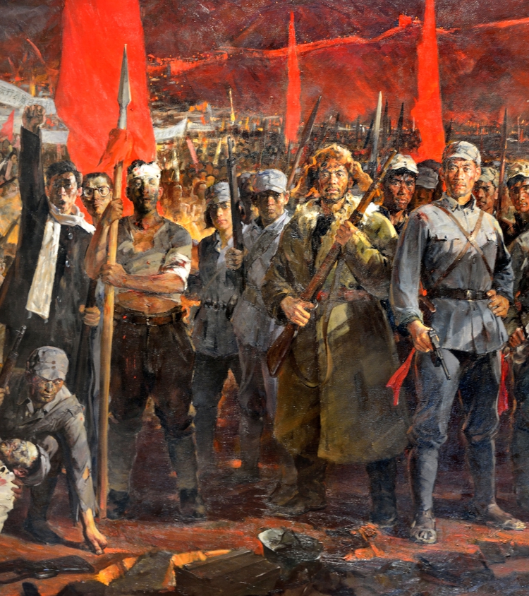 义勇军进行曲革命战争油画办公室装饰画展厅会议室壁画墙画现代装饰画