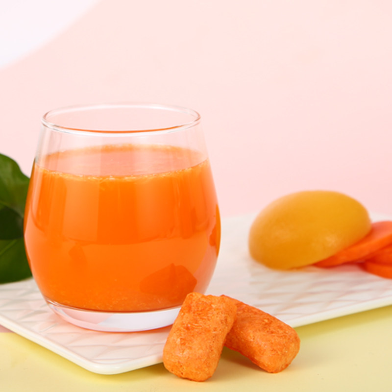 好乐佳-冻干手泡果汁橙子黄桃胡萝卜果维c速溶饮料橙汁粉冲饮12条