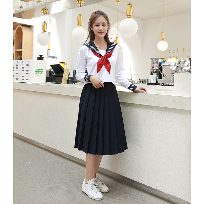 正统软妹jk制服裙白三本水手服女日系初高中因为火头军星空幕布高
