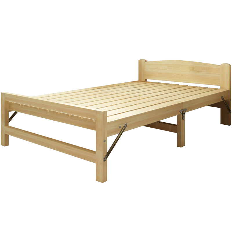 轻便加粗活动床木头成人便携折叠床单人床家用出租房加固板式男孩