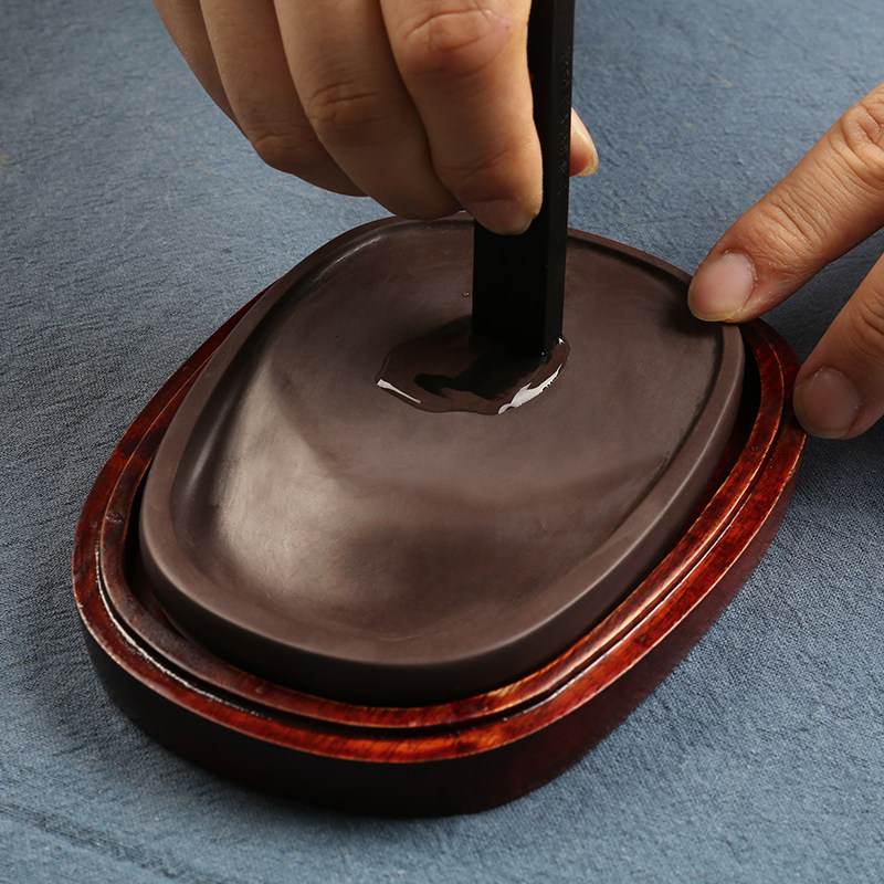 宋坑端砚原石蛋型淌池研墨砚台初学者多功能墨池砚台