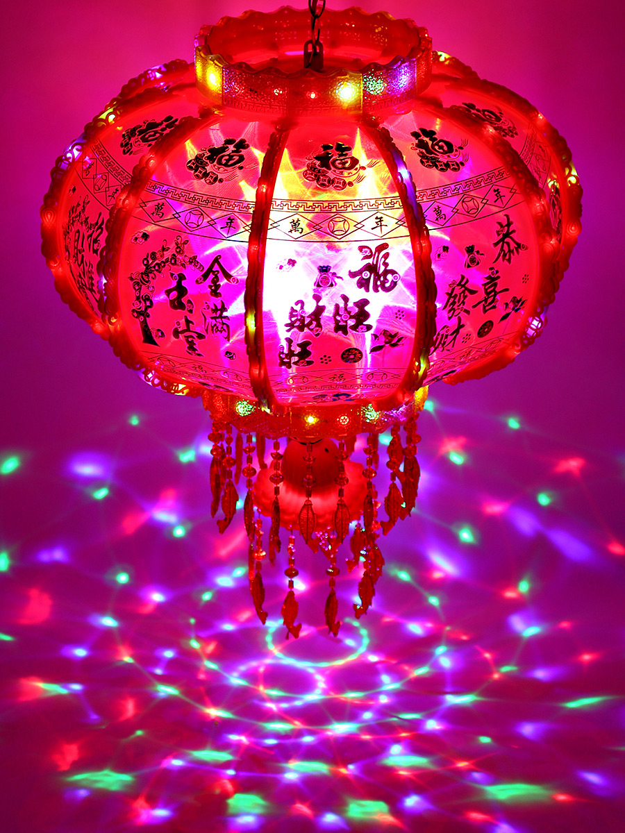 2021年新款灯笼阳台现代简约电子户外发光走马灯旋转灯笼