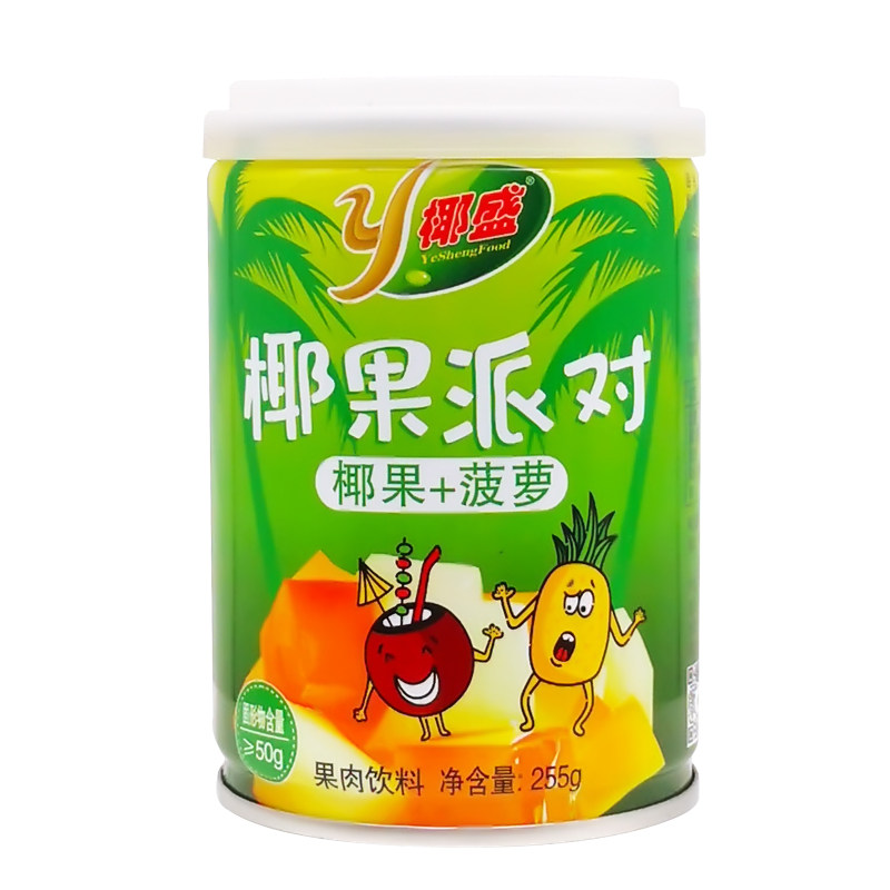 椰果椰盛派对255g6罐菠萝水果果汁罐头复合果味