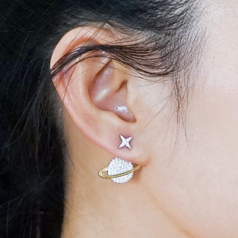 apmmonaco官网耳环金色星球系列女士耳钉ae10559oxy耳环