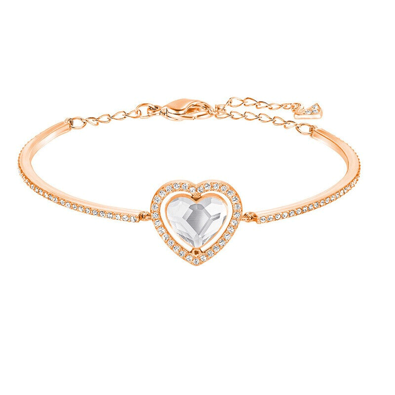 swarovski施华洛世奇可旋转四叶草玫瑰金色女手镯手链5235027