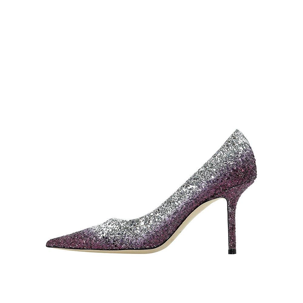 香港直邮jimmychoolove85经典紫色渐变女士高跟婚鞋单鞋时尚