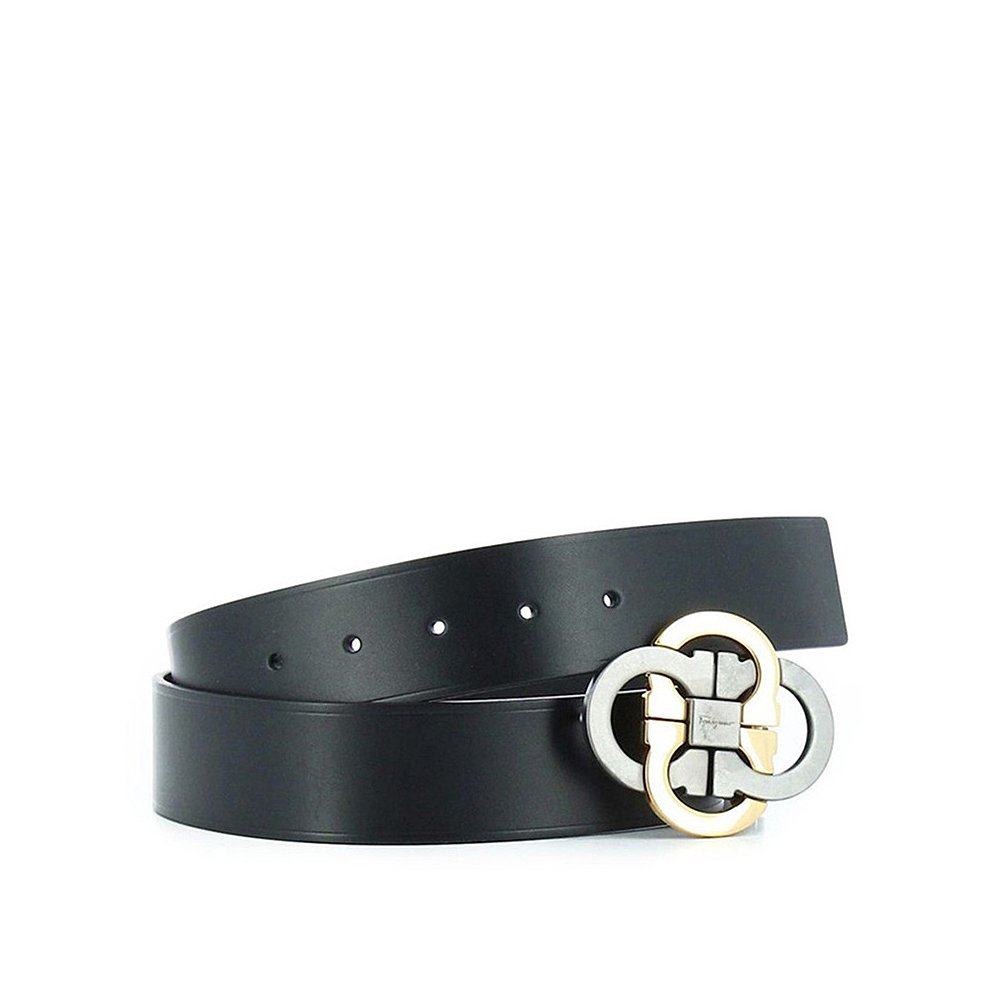 香港直邮salvatoreferragamo菲拉格慕男士黑色牛皮腰带腰带