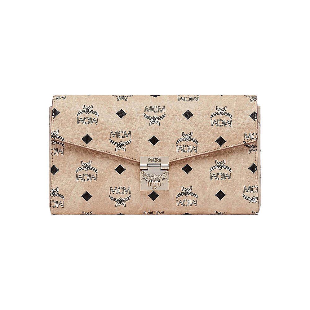 香港直邮mcm 女士pvc经典logo印花中号信封包链条单肩斜挎包 myz8