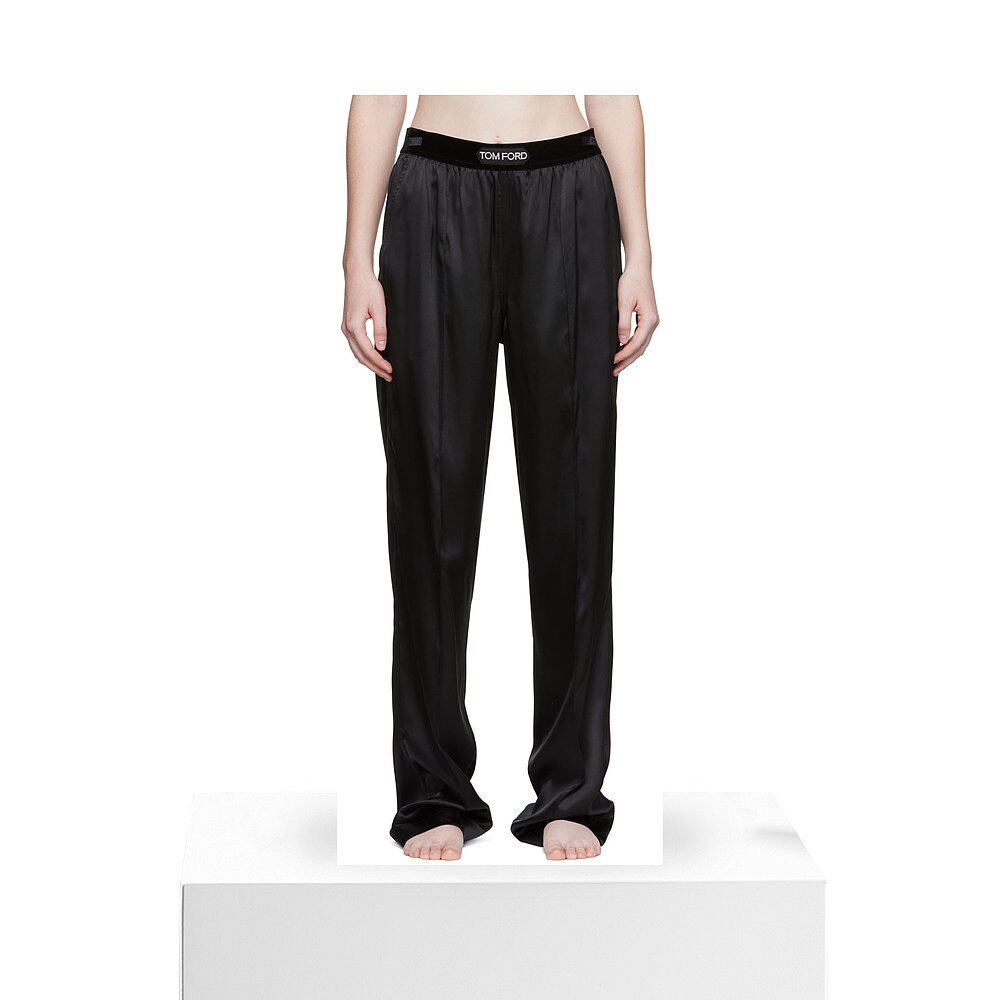 tomford香港直邮潮奢汤姆福特女士黑色徽标休闲裤